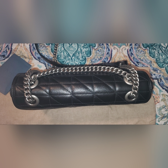 Authentic GUCCI Silver GG Black Aria Matelasse/Marmont Small Shoulder Bag - Picture 5 of 16